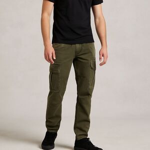 Grindhouse Cargo Pants Men 36/33 Chino Pockets Khaki Army Green Cyber Grunge